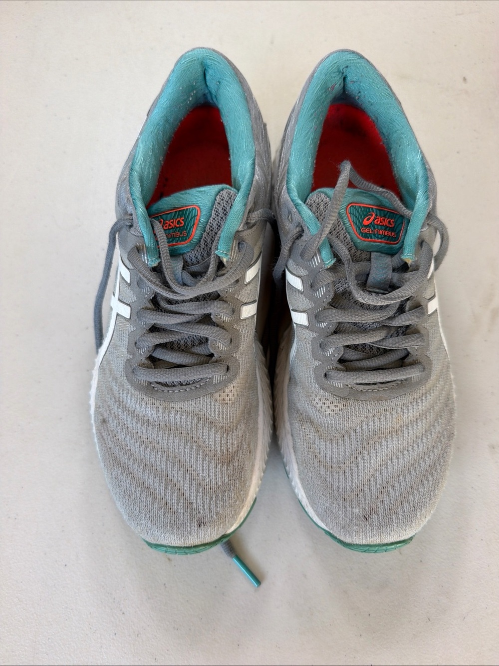 ASICS Women's Gray Running Shoes with Teal Accents
